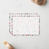 Carte De Correspondance Dog Lover Paw Prints and Hearts Custom (Devant/Arrière en situation)