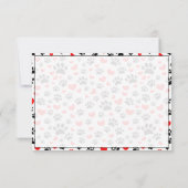 Carte De Correspondance Dog Lover Paw Prints and Hearts Custom (Dos)