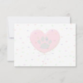 Carte De Correspondance Dog Party Dog Paw Confetti Drawing Lined Monogram (Dos)