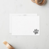 Carte De Correspondance Dog Paw Print Rubber Stamp Effect Blank (Devant/Arrière en situation)