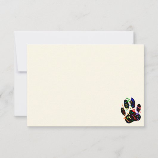Carte De Correspondance Dog Paw Print With Confetti And Streamer Cream (Devant)