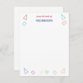 Carte De Correspondance Don d'appréciation de l'enseignant (Devant / Derrière)