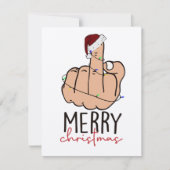 Carte De Correspondance Donner le doigt Noël du Père Noël (Devant)