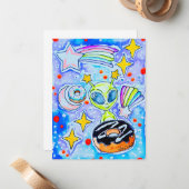 Carte De Correspondance Donut extraterrestre (Devant/Arrière en situation)