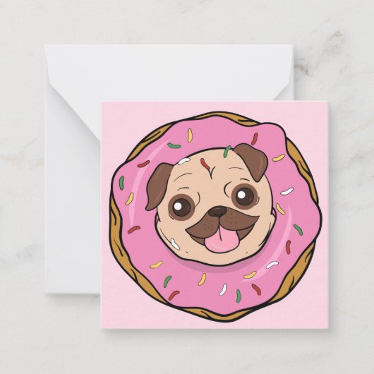 Carte De Correspondance Donut Pug (Devant)
