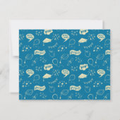 Carte De Correspondance Doodle Moderne Merci Bleu (Dos)