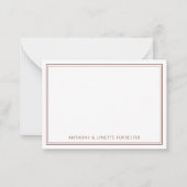 Carte De Correspondance Double Bordure Classique Rouge Bourgogne (Devant)