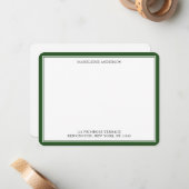 Carte De Correspondance Double bordure de pin vert professionnel (Devant/Arrière en situation)