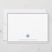 Carte De Correspondance Double bordure professionnelle marine (Devant)