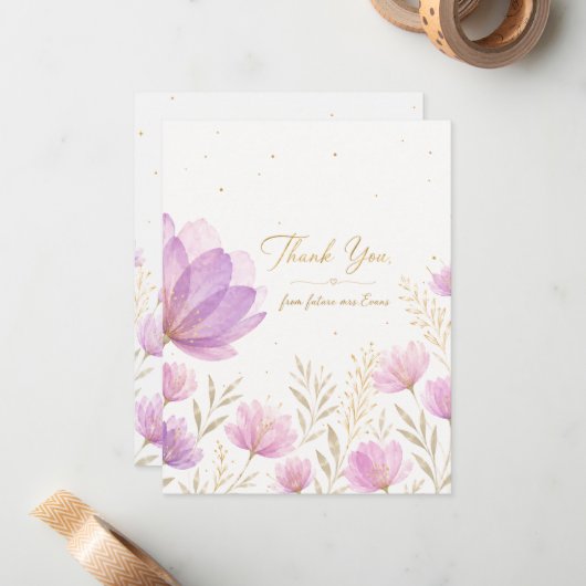 Carte De Correspondance Douche de mariée (Devant/Arrière en situation)