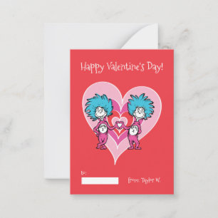 Carte De Correspondance Dr. Seuss Valentine   Thing 1 Thing 2 Card