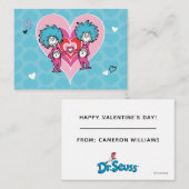 Carte De Correspondance Dr. Seuss Valentine's Day | Thing 1 & Thing 2 (Devant / Derrière)