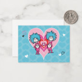 Carte De Correspondance Dr. Seuss Valentine's Day | Thing 1 & Thing 2 (Devant/Arrière en situation)