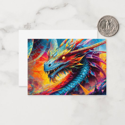 Carte De Correspondance Dragon Note Card (Devant/Arrière en situation)