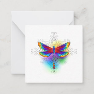 Carte De Correspondance Dragonfly en arc-en-ciel