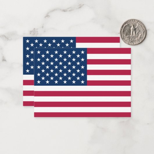 Carte De Correspondance Drapeau américain (Devant/Arrière en situation)