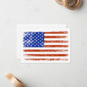 Carte De Correspondance Drapeau américain Grunge (Devant/Arrière en situation)