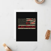 Carte De Correspondance Drapeau américain patriotique Fars de Noël (Devant/Arrière en situation)