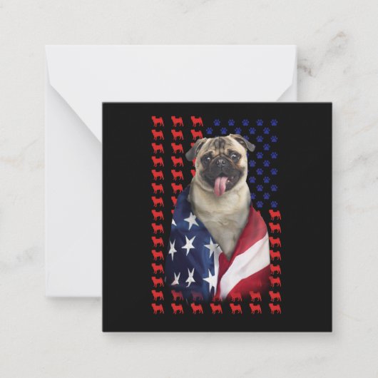 Carte De Correspondance Drapeau américain Puggy (Devant)