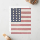 Carte De Correspondance Drapeau américain rustique Americana (Devant/Arrière en situation)