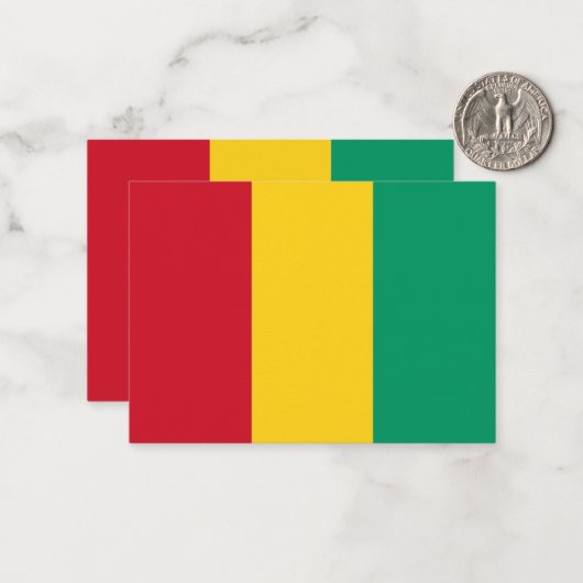 Carte De Correspondance Drapeau de Guinée (Devant/Arrière en situation)