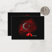 Carte De Correspondance Drapeau de la Turquie (Devant/Arrière en situation)