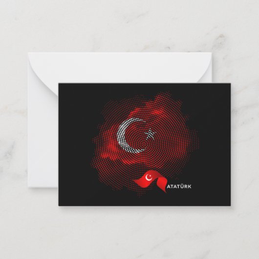 Carte De Correspondance Drapeau de la Turquie (Devant)