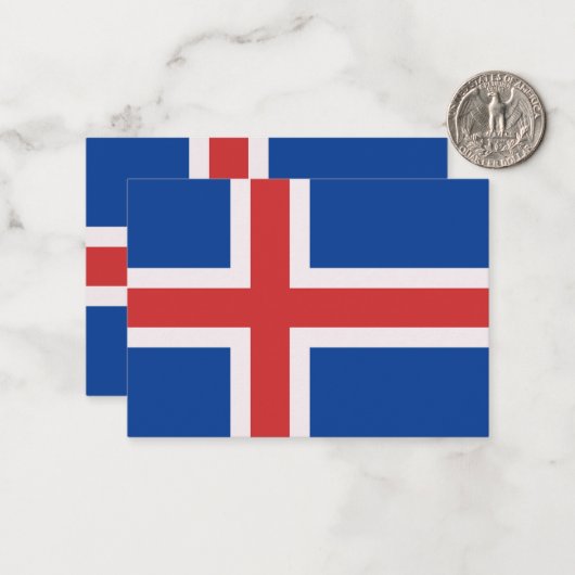 Carte De Correspondance Drapeau de l'Islande (Devant/Arrière en situation)
