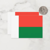 Carte De Correspondance Drapeau de Madagascar (Devant/Arrière en situation)