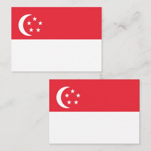 Carte De Correspondance Drapeau de Singapour (Devant / Derrière)