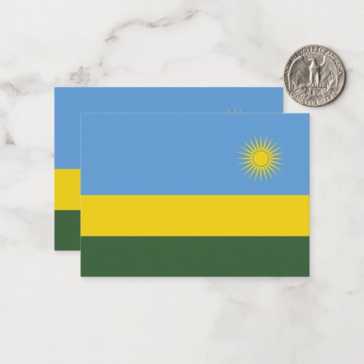 Carte De Correspondance Drapeau du Rwanda (Devant/Arrière en situation)