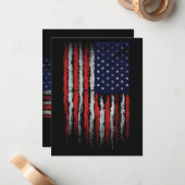 Carte De Correspondance Drapeau Grunge U.S.A (Devant/Arrière en situation)