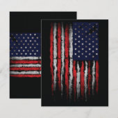 Carte De Correspondance Drapeau Grunge U.S.A (Devant / Derrière)