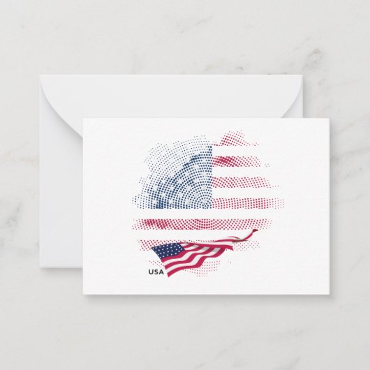 Carte De Correspondance Drapeau USA (Devant)
