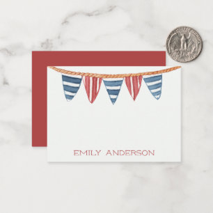 Carte De Correspondance Drapeaux de plage nautiques côtiers personnalisés