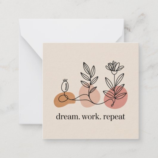 Carte De Correspondance Dream. Work. Repeat (Devant)