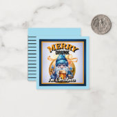 Carte De Correspondance Drinking amusant  Noël rétro (Devant/Arrière en situation)