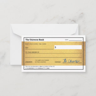 Carte De Correspondance Droit d'attraction en or du contrôle d'abondance