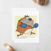 Carte De Correspondance Drôle Cartoon Bulldog Boxer Chien (Devant/Arrière en situation)