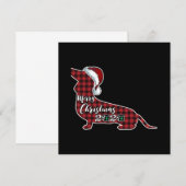 Carte De Correspondance Drôle de chien teckel Noël (Devant / Derrière)