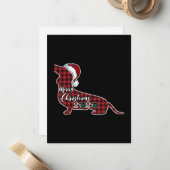 Carte De Correspondance Drôle de chien teckel Noël (Devant/Arrière en situation)