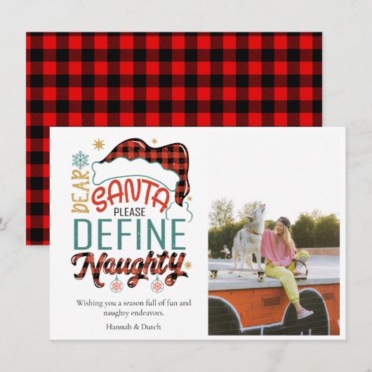 Carte De Correspondance Drôle Définir Naughty Christmas Photo (Devant / Derrière)