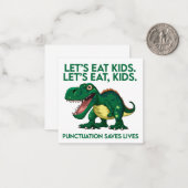 Carte De Correspondance Drôle leçon de grammaire Dinosaur (Devant/Arrière en situation)