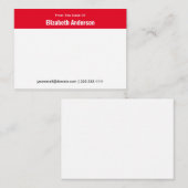 Carte De Correspondance Du bureau de blanc et rouge Votre nom (Devant / Derrière)