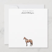 Carte De Correspondance Du Bureau De | Élégant Nom équestre du cheval (Devant)