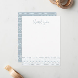 Carte De Correspondance Dusty Blue Moderne Boho Merci