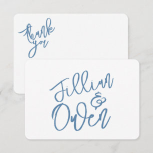 Carte De Correspondance Dusty Blue Personnalisé Merci Note