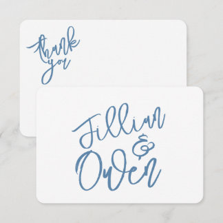 Carte De Correspondance Dusty Blue Personnalisé Merci Note