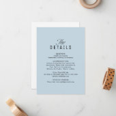 Carte De Correspondance Dusty Blue QR Code Classy Wedding Details (Devant/Arrière en situation)