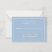 Carte De Correspondance Dusty blue wedding response RSVP (Devant)